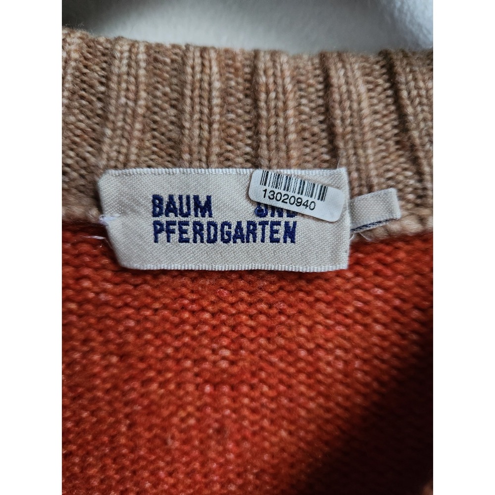 Baum und Pferdgarten Wool Blend Colorblock Sweater XS Brown Orange - Picture 6 of 9